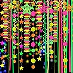 540feet Paper UV Neon Garland Neon Streamers Glow in The Dark Neon Party Supplies and Decorations Glow in The Dark Streamers Blacklight Reactive Fluorescent Black Light Party Kit for Birthday Wedding - Image 5
