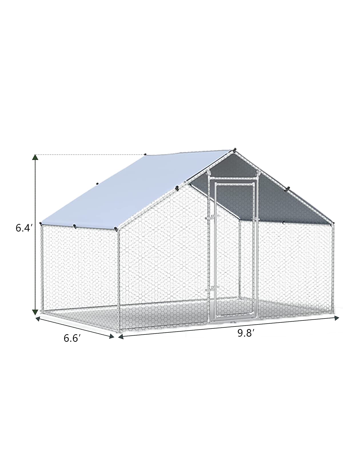 Hiwokk Large Metal Chicken Coop Walkin Poultry Cage Chicken Run Dog