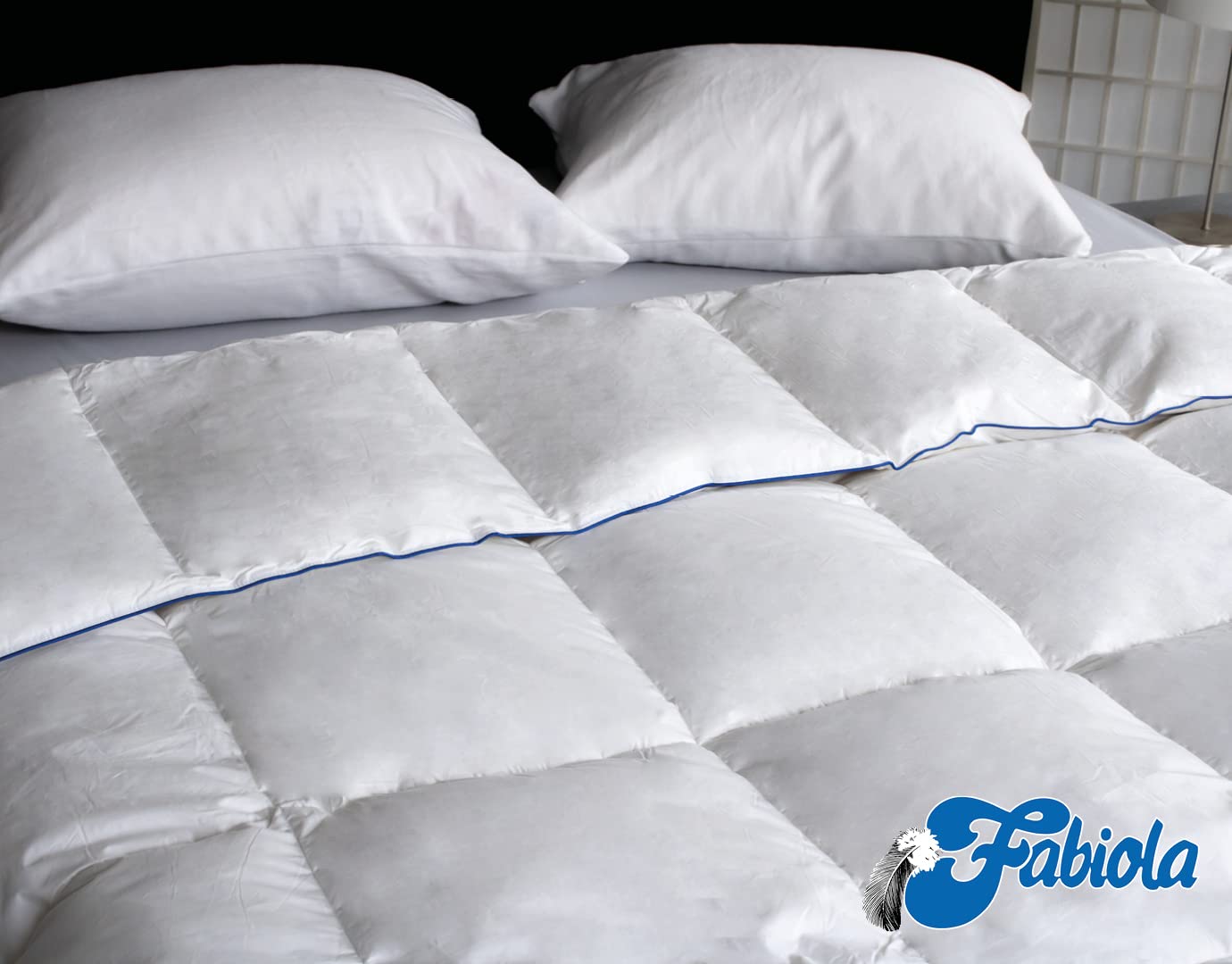Fabiola Österreichische Daunen Winterdecke 200x220 cm - Halbdaunenbettdecke - Warme und schwere Bettdecke für den Winter - ResponsibleDownPass Zertifiziert - Daunendecke