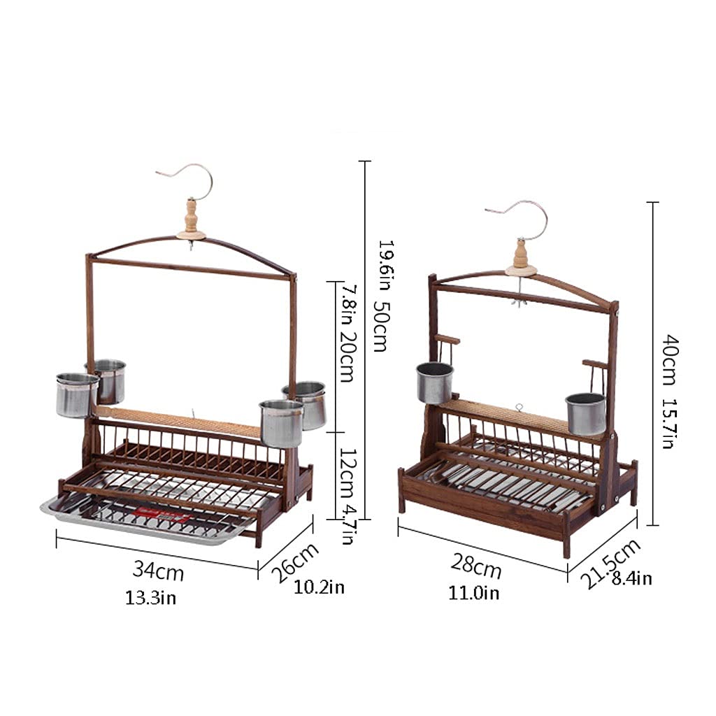 Supporto interattivo per pappagalli, gabbia per uccelli, supporto interattivo con tazza in acciaio inox per cibo e telaio per piccoli pappagalli, accessori per animali domestici (L)