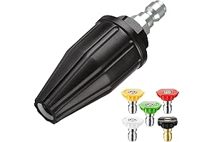 YAMATIC Turbo Pressure Washer Nozzle: 360° Rotating Power for Cleaner Surfaces (2000 PSI Compatible)