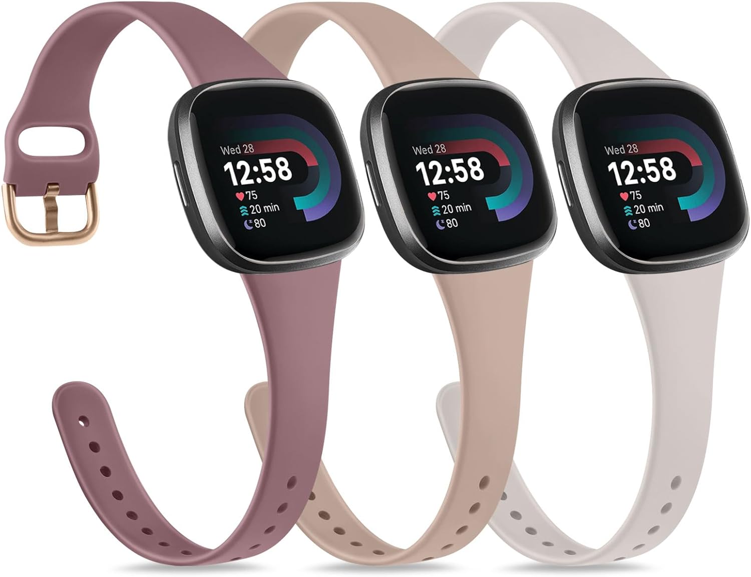 [3 Pack]Slim Bands for Fitbit Versa 4 Bands&Fitbit Versa 3 Bands