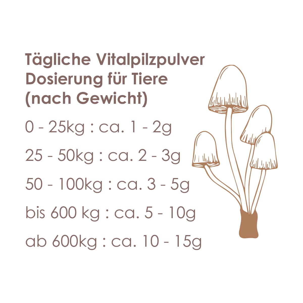 Bio Tremella Pulver für Tiere | 300 g | Reines Vitalpilze Pulver mikrofein | Höchste Bio-Qualität | Vitalpilze Pulver | Dosierung für Tiere | 1 Dose