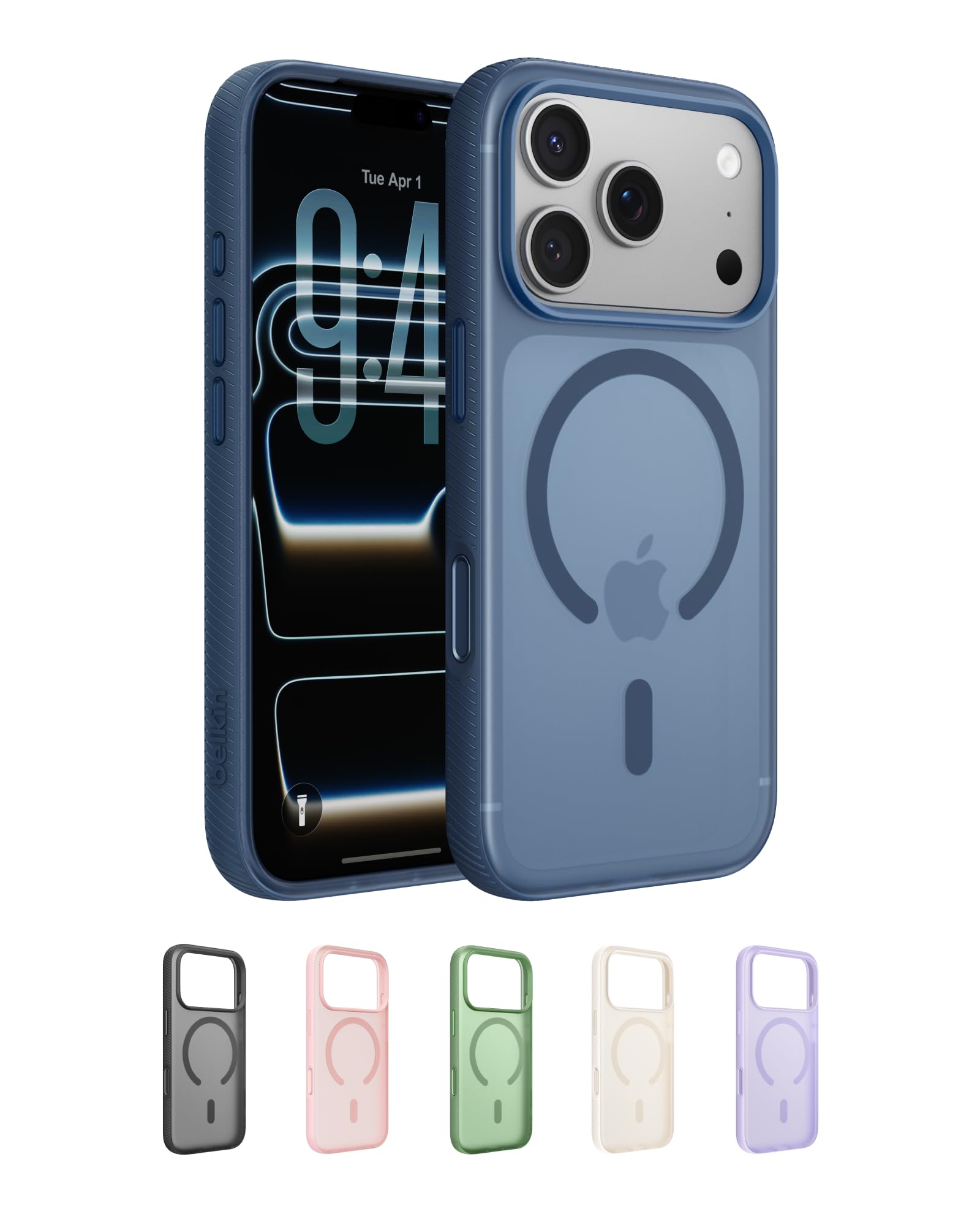 Belkin SheerForce Grip iPhone 17 Pro Hülle MagSafe Kompatible Handyhülle mit Rutschfesten Rändern, iPhone Schutzhülle, Magnetisch, Transparent, Dünn und Stoßfest – Blau
