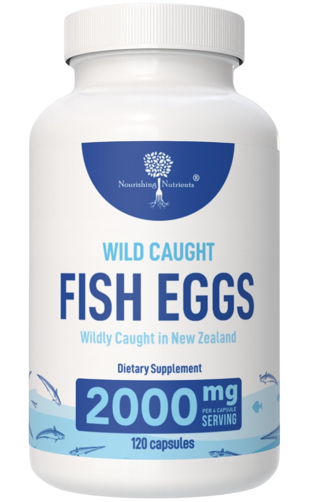 Wild Caught Fish Eggs 2,000mg - Omega 3-6-9, EPA & DHA Support 120 Capsules