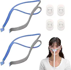 Pacote Com 2 Unidades De Almofadas Nasais Resmed Airfit P10 Para Máscara Cpap, Alça Reposição Capacete, Design Macio E Elástico, Comprimento Ajustável Um Sono Confortável, Compatível