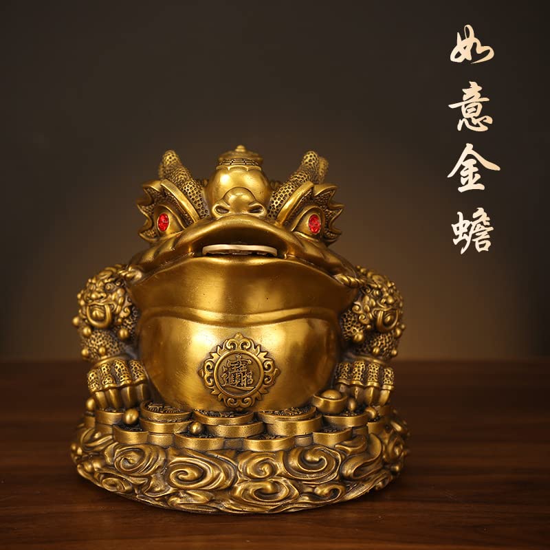 Amazon.com: 三足金蟾如意金蟾摆件蟾蜍招财金蟾金蟾招财摆件(1PCS 20cm
