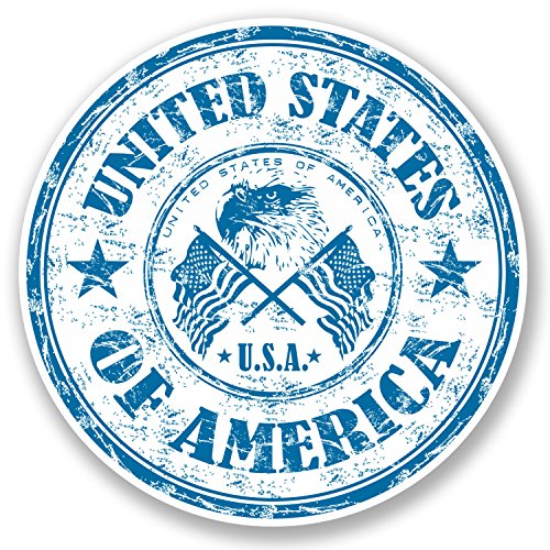 2 x USA Amérique STICKER en vinyle pour bagages de voyage iPad étiquette des États-Unis # 5387 - 10cm x 10cm