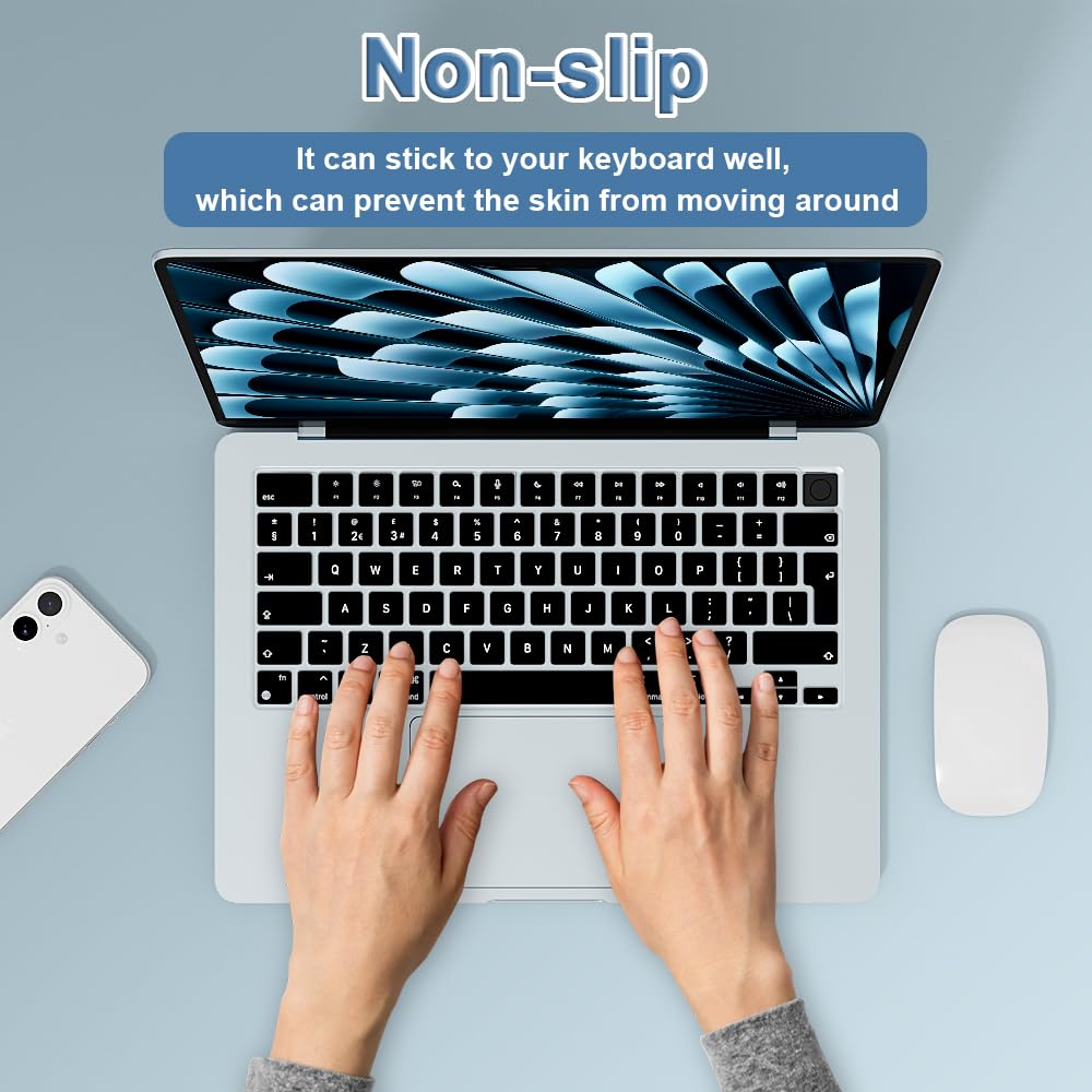 Tastatur Schutz Tastaturschutz aus Silikon für MacBook Neo13 A18/Air 13,6/15 Zoll M5 M4 M3 M2 Chip 2026-2022 Modell A3449 A3448 A3241 A3240 UK/EU Layout Laptop Tastaturhülle Zubehör