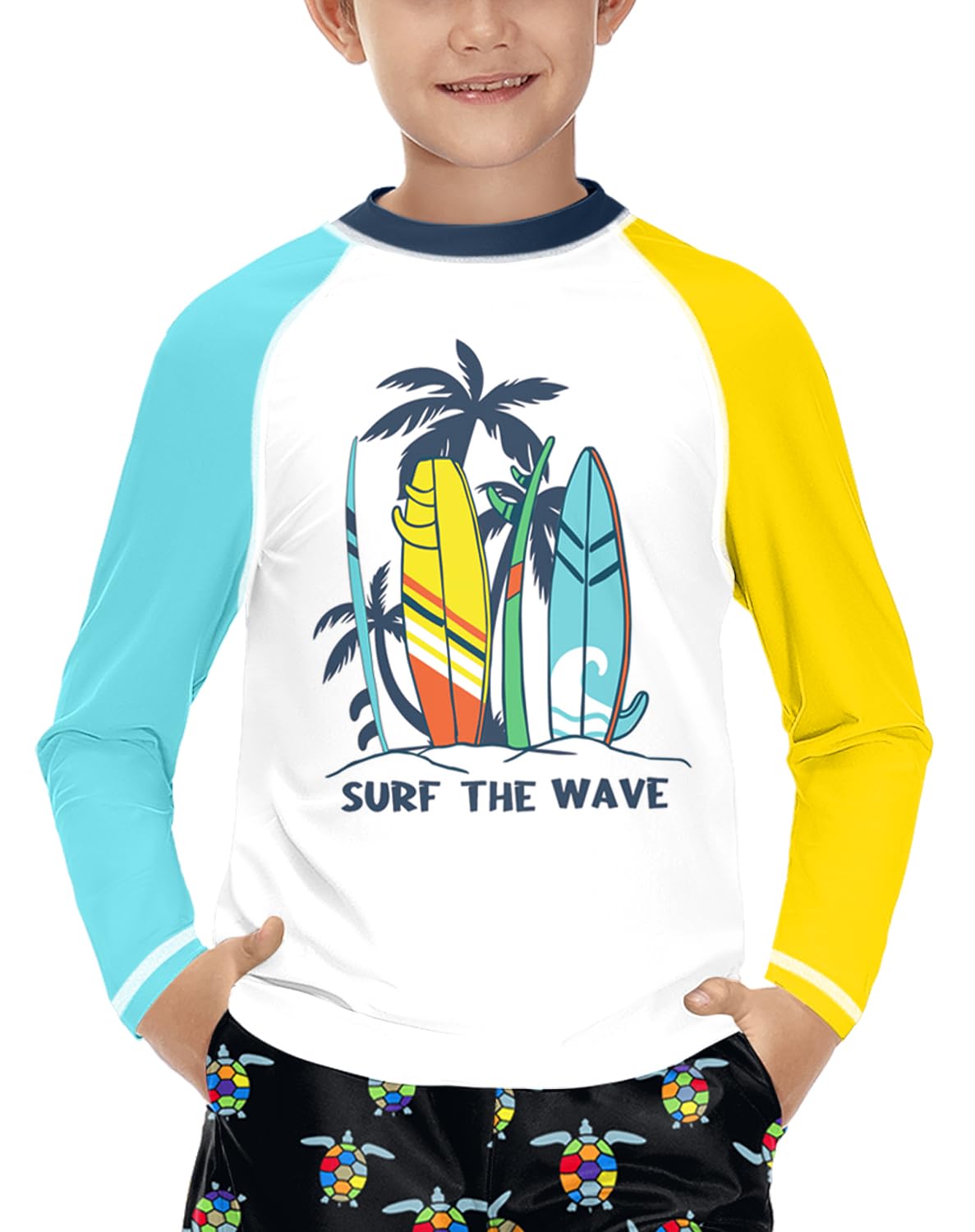BesserBay Kinder UV Shirt Lange Ärmel Rashguard Schnelltrocknend UV Badeshirt für Jungen 110-160