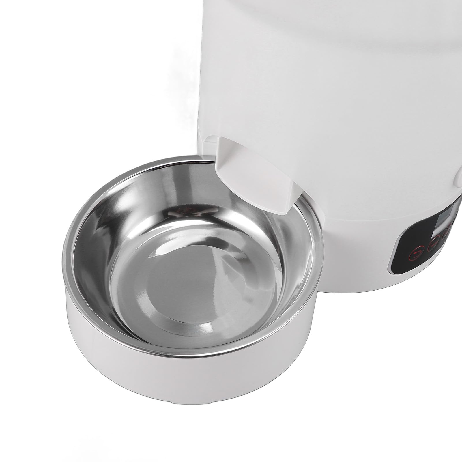 Comedero Automático para Gatos, Dispensador de Comida para Gatos de 5L con Control de Porciones y 2 Tazones de Acero Inoxidable, Soporta Doble Alimentación, Gran Capacidad