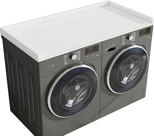 Vista 10 de Encimera de lavadora y secadora, 54 pulgadas de ancho x 27.4 pulgadas de profundidad, cubiertas para lavadora y secadora para la parte superior