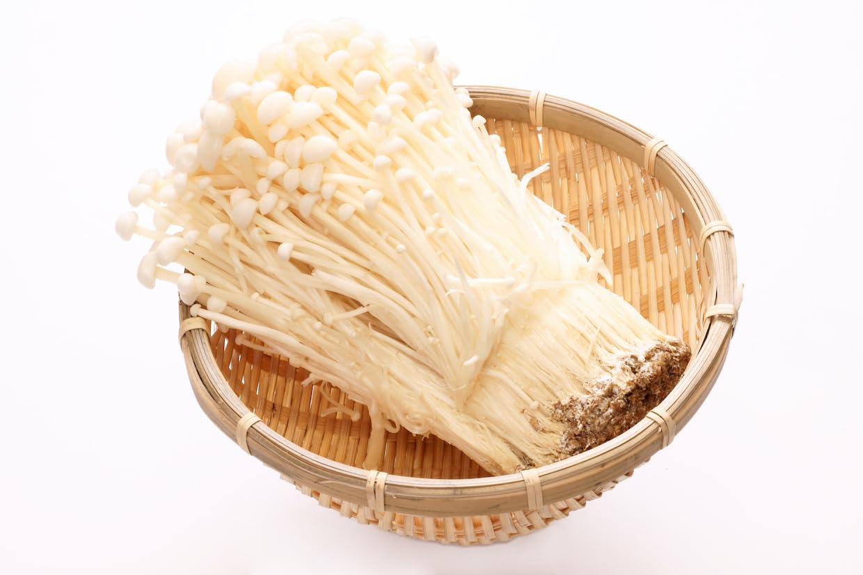Enoki Mushrooms, Approx. 7.1 oz (200 g), No Pesticides or Chemical Fertilizers, Made in Nagano (1 Bag)