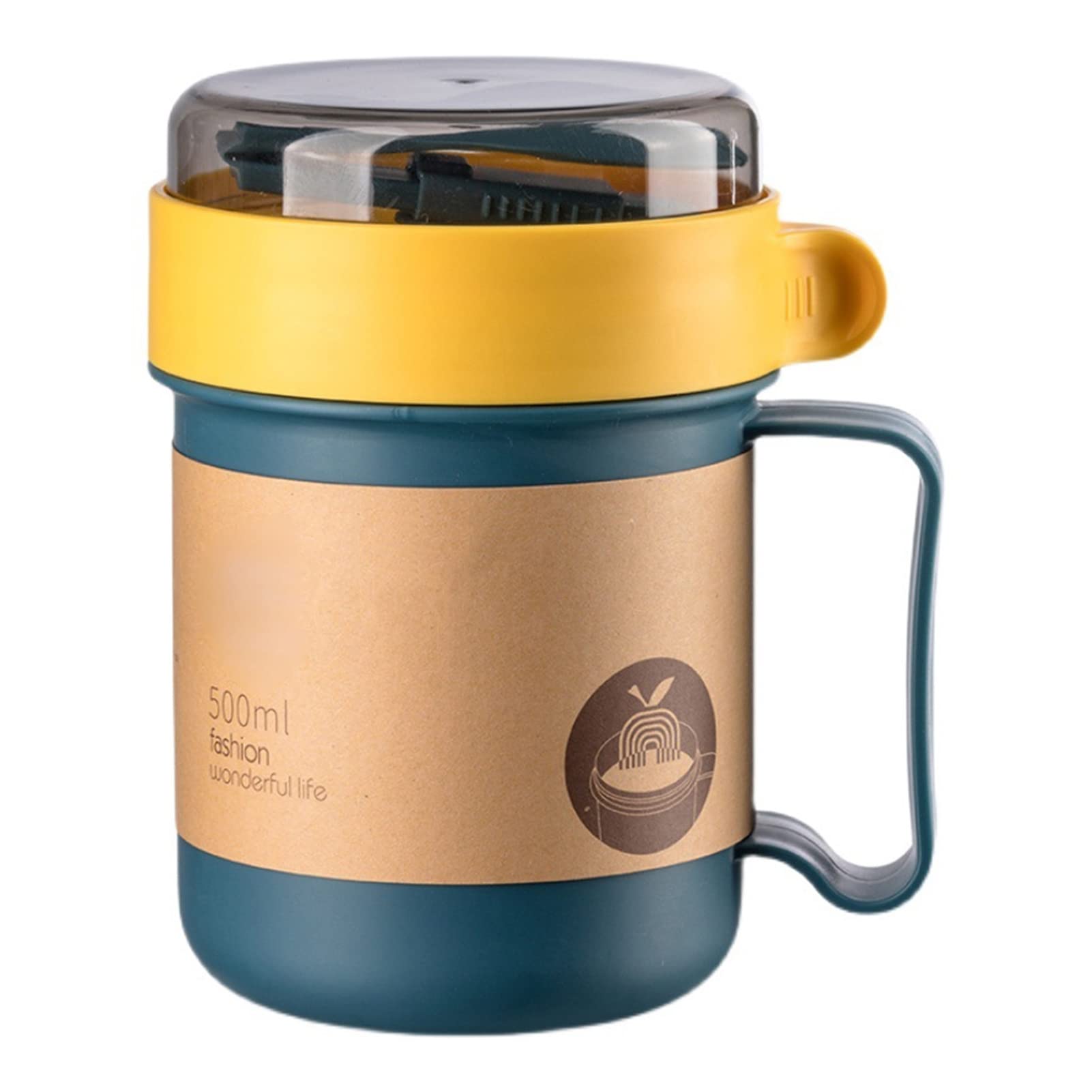 Décor Vakuumisolierte Lebensmittelflasche 600 Ml | Für Heiße & Kalte Speisen, Mit Tragegriff, Grau