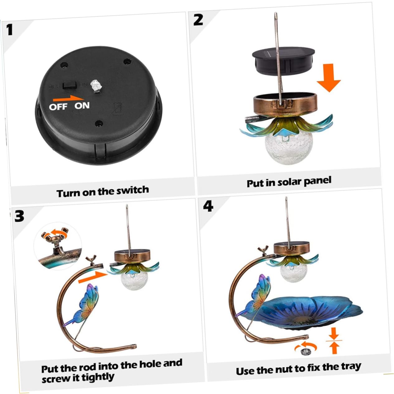 BESPORTBLE Hanging Bird Feeder z Lampą Solarną Kreatywny Ozdobny Karmnik Do Ogrodu z Wbudowanym Oświetleniem Wiele Zastosowań Jako Narzędzie Do Karmienia Ptaków