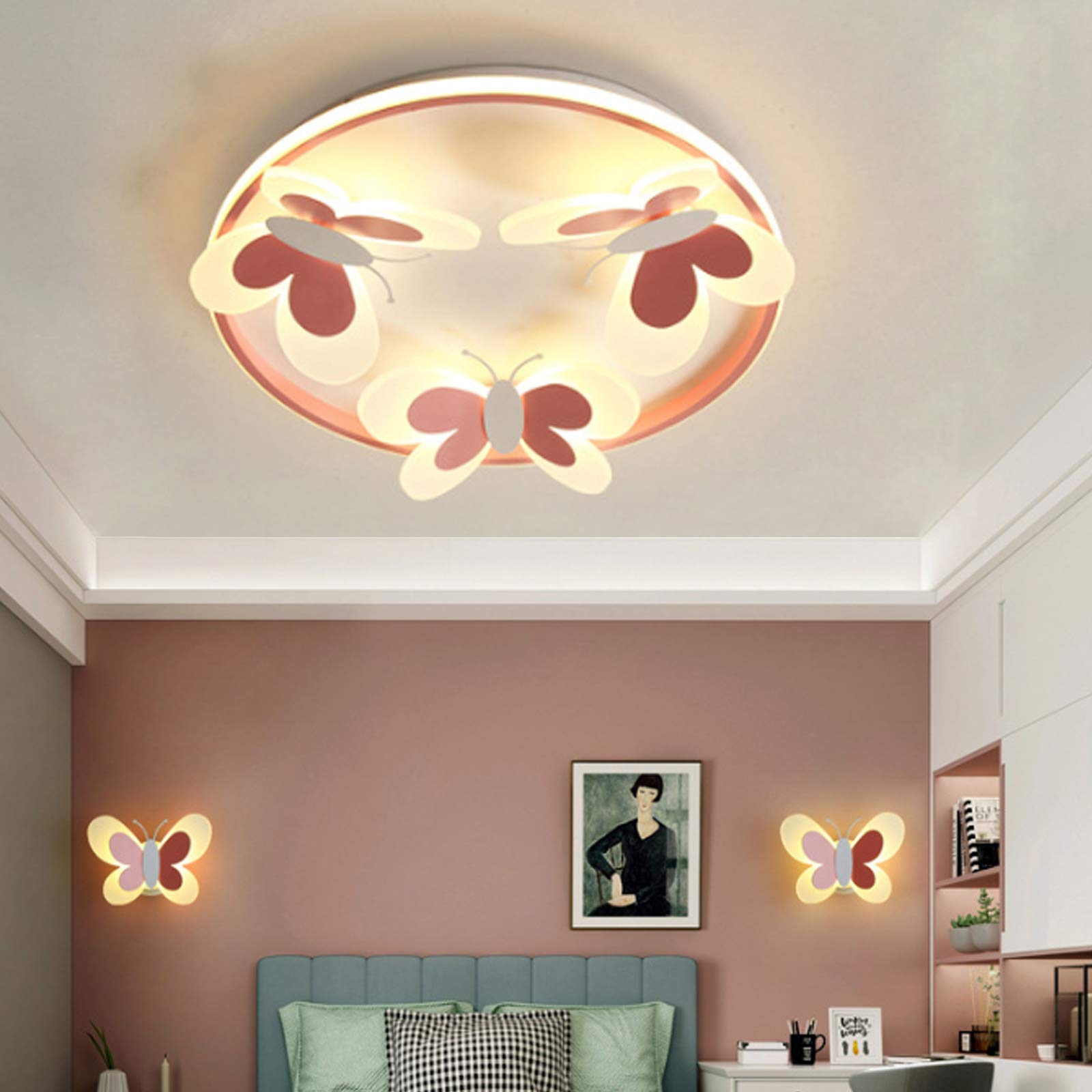 Led Lichterkette Deckenlampe Kinderzimmer Schmetterling Deckenleuchte Kinderlampe Modernes 81W Deckenlicht Schlafzimmer Wohnzimmer Arbeitszimmer Esszimmer Deko Wandleuchte Jungen Und Mädchen Geschenke