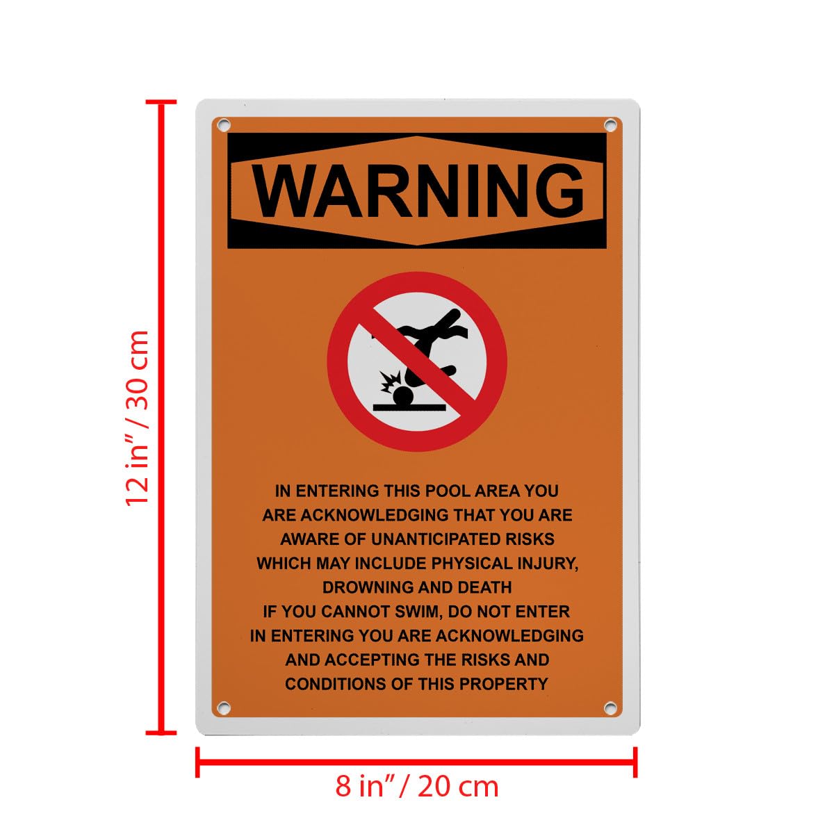 OSHA WARNING In Entering Sign, 8.5 x 11 in