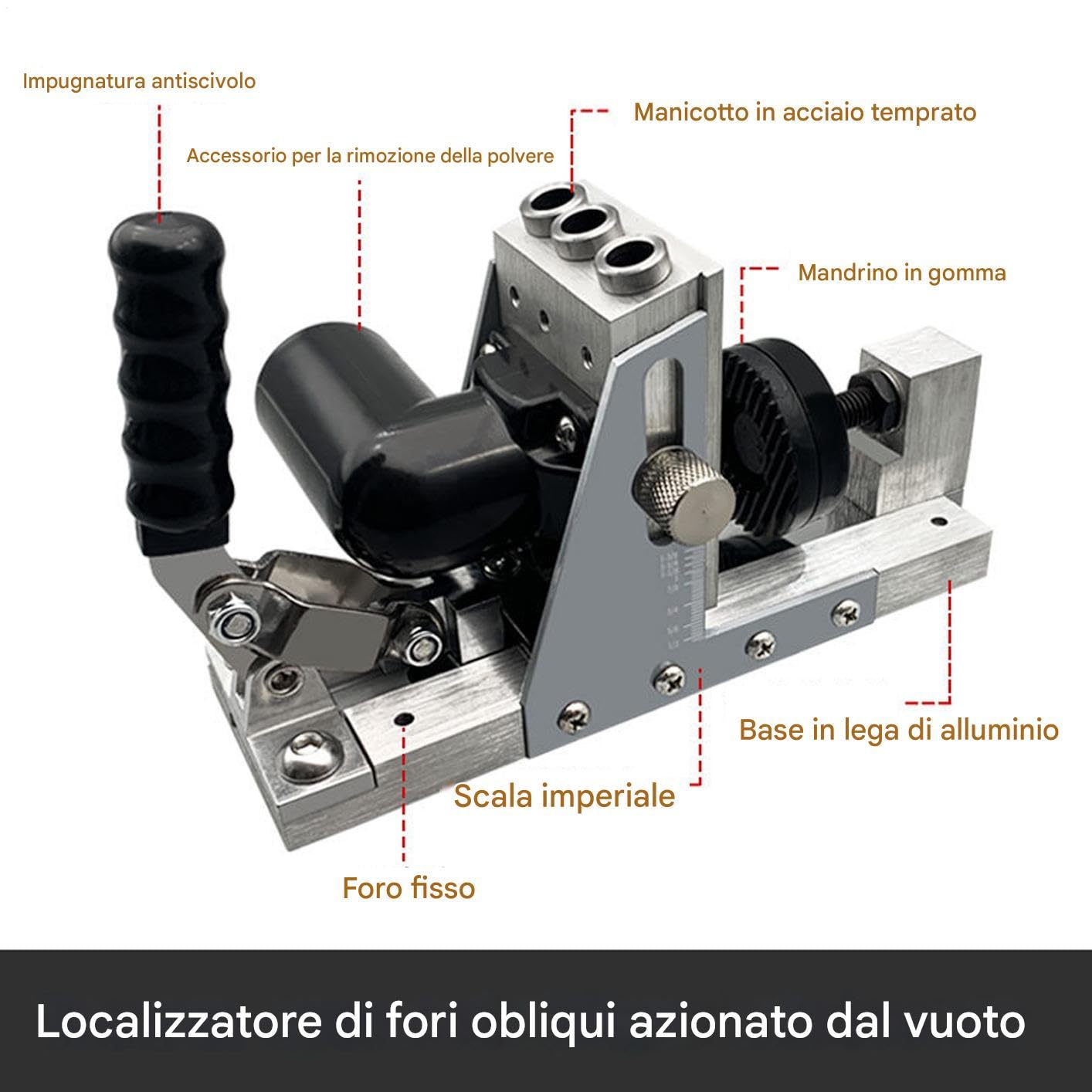 Guida per Trapano Angolare Localizzatore di Fori per Falegnameria