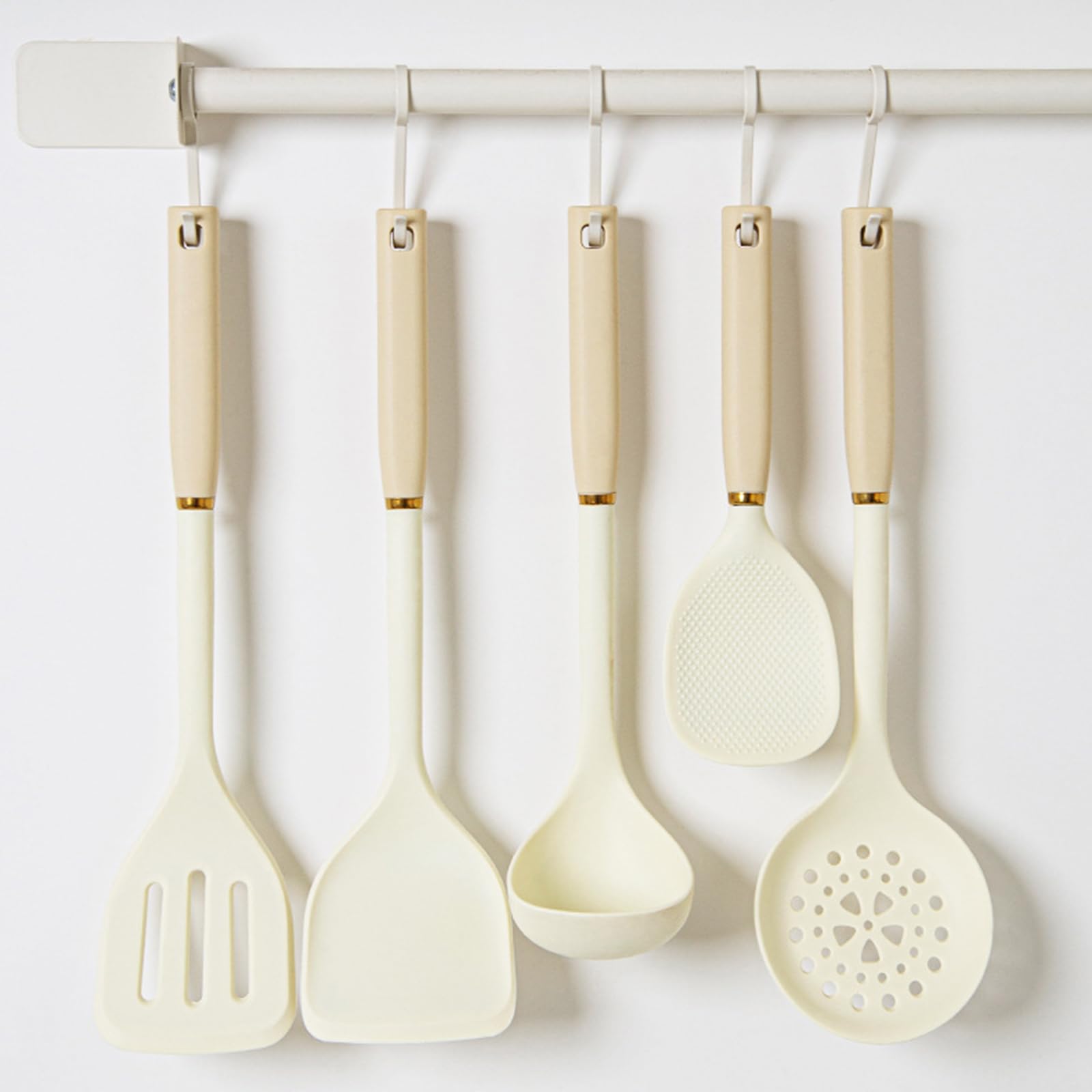 Ensemble d'ustensiles de cuisine en silicone, 5 spatules de cuisine antiadhésives résistantes à la chaleur, sans BPA, passent au lave-vaisselle