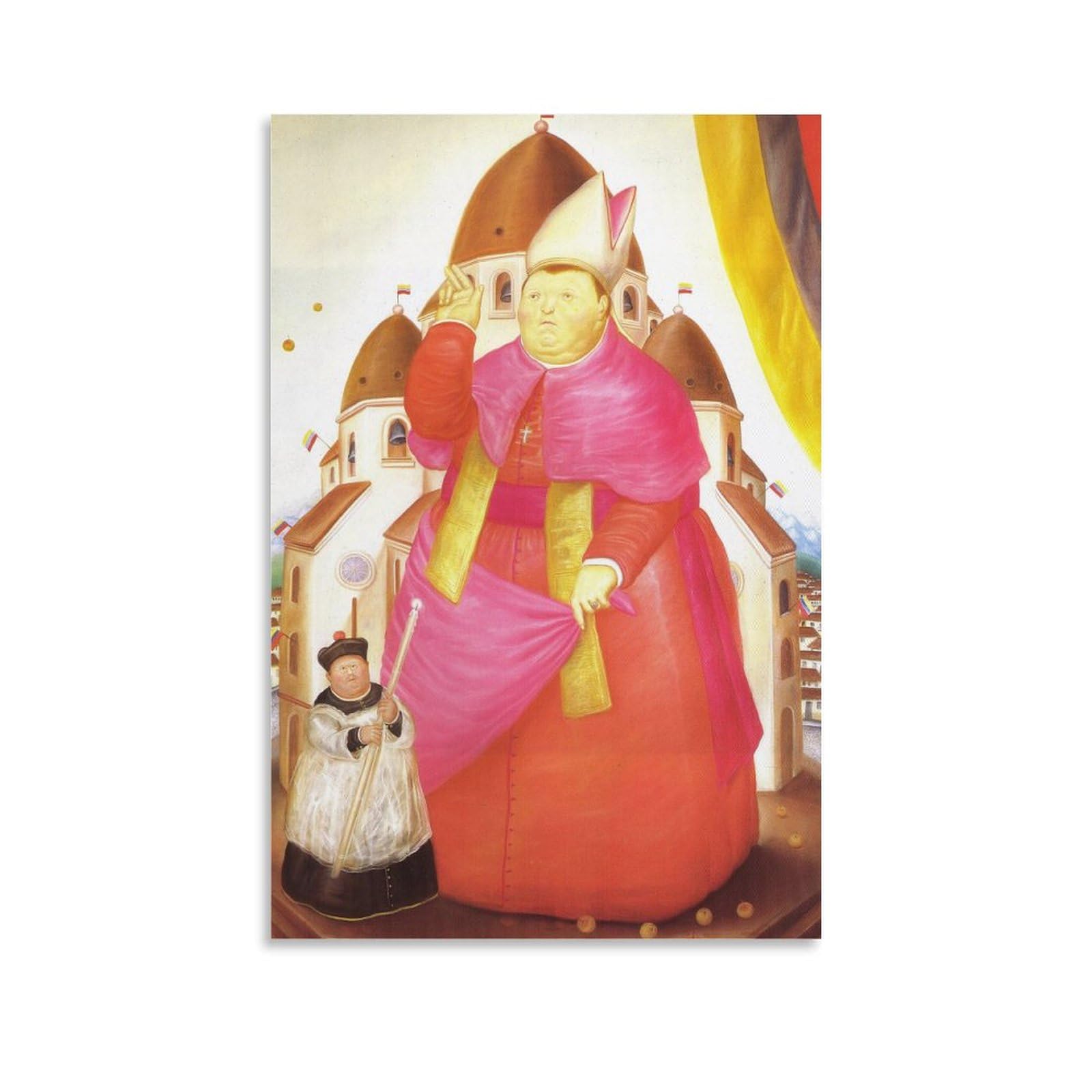 LZTEN Fernando Posters Botero - Cardinal Prints Posters Canvas Wall Art Oil Paintings Deco Unframed 12x18inch