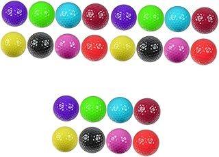 Amosfun 24 pcs yellow golf balls colored golf balls indoor golf balls Practicing ball practice balls bulk standard balls Non-porous Ball Training Ball double layer Accessories gift ball
