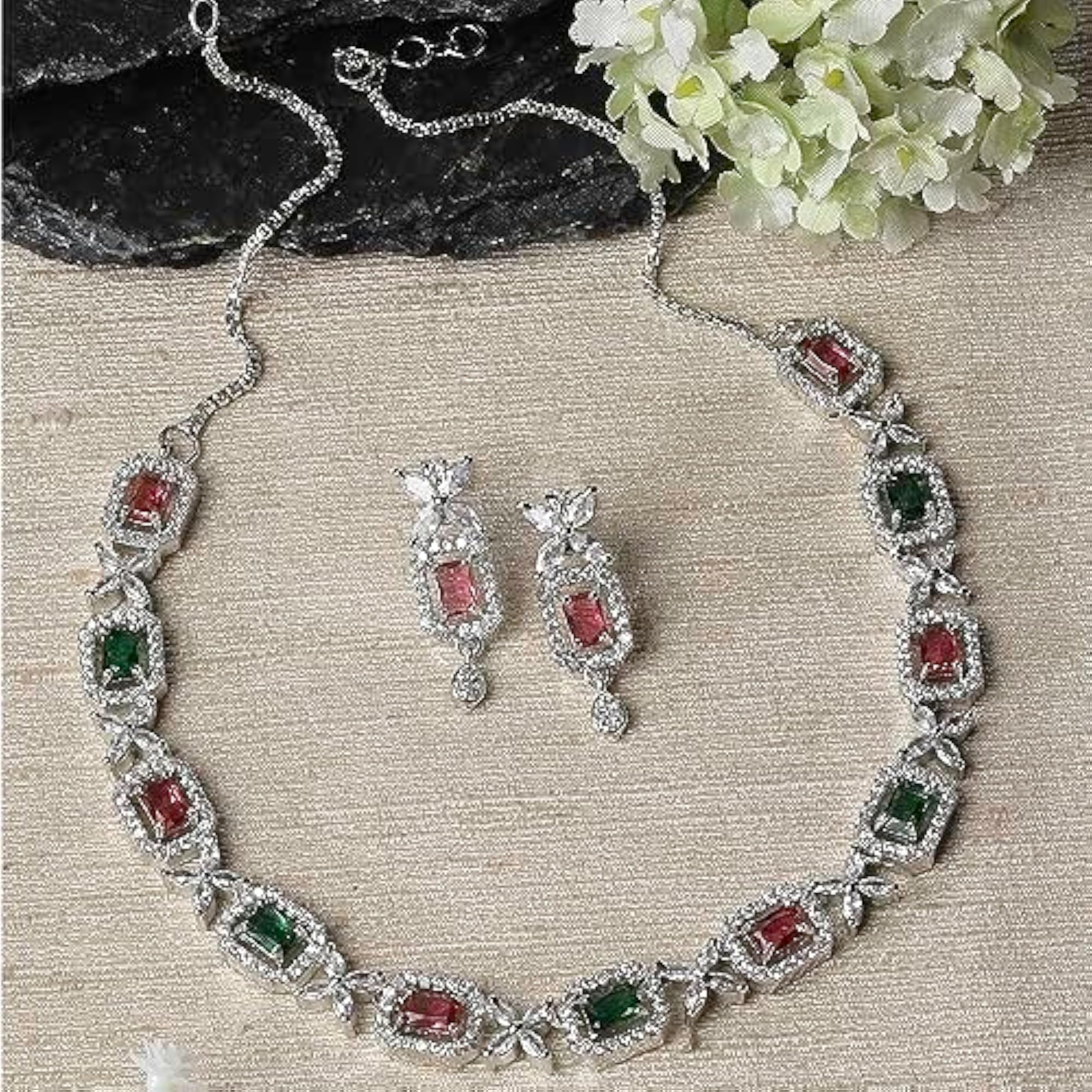 American Diamonds Necklace & Earrings Set