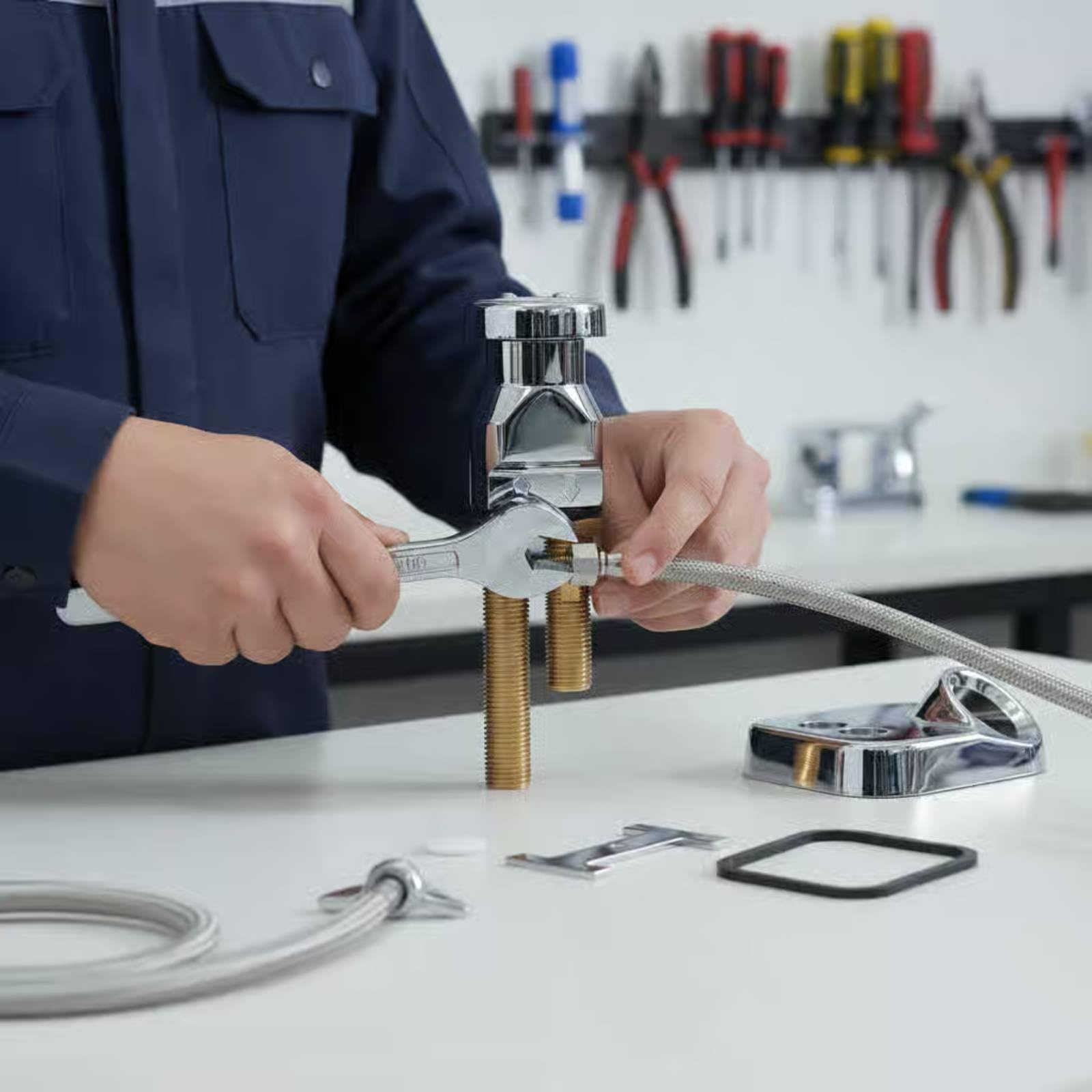 Amagogo Grifo para Lavacabezas con Mezclador de Agua Adaptador para Cuenco de Lavado de Instalación Sencilla Materiales de Latón y Adecuado para Estaciones de