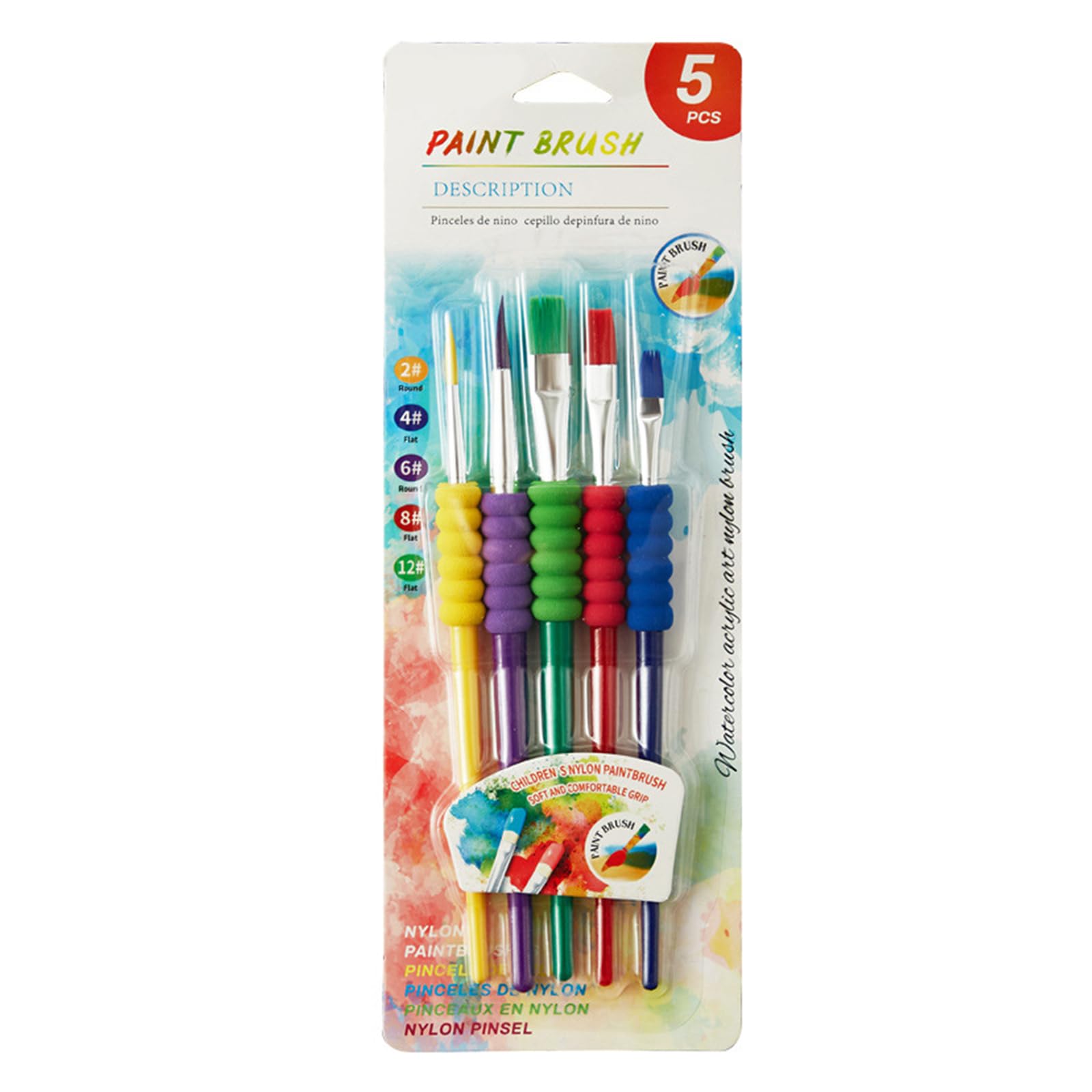 Multipurpose Nylon Bristle Paint Brush Handle Artist Brush for Watercolor Acrylic and Oil Painting Sketching Sketching Depiction