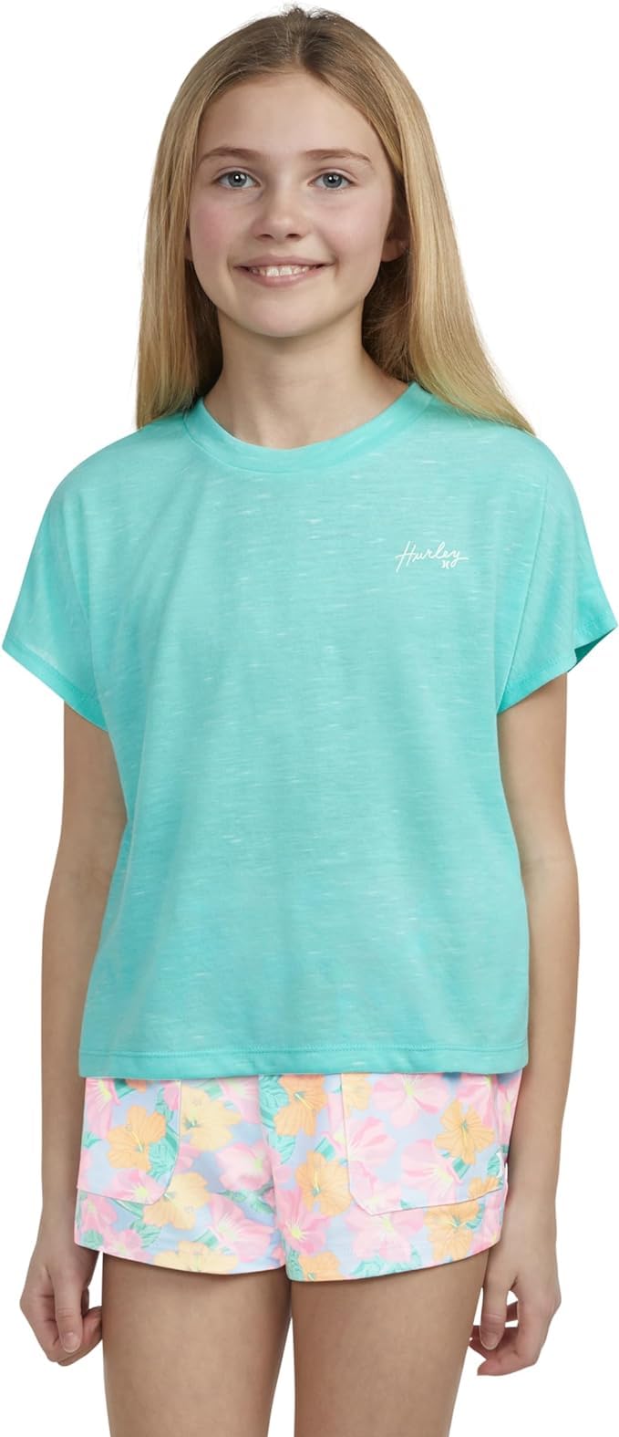 Hurley Soft Knit Basic T-Shirt Maglia Morbida Maglietta Basica Bambine e Ragazze