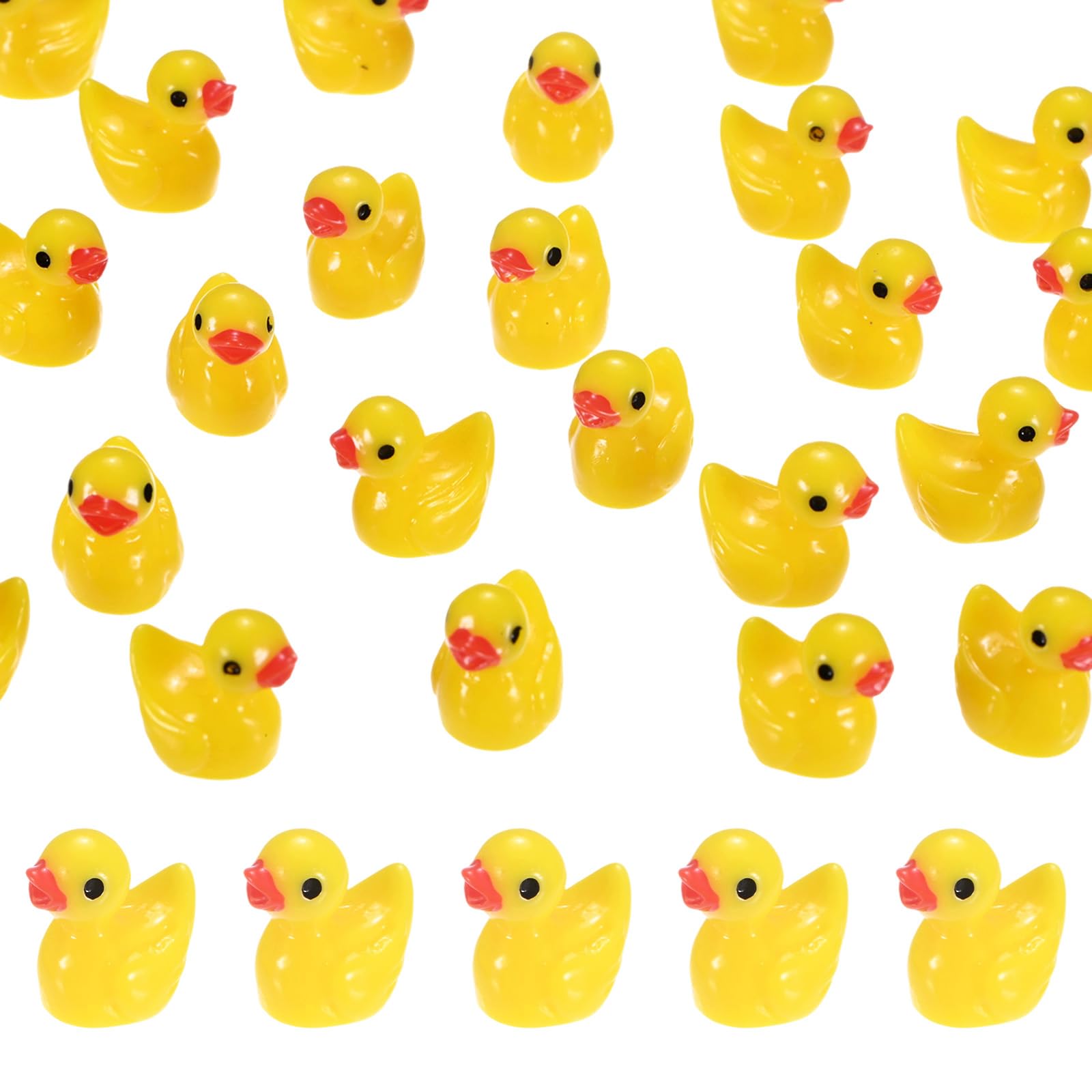 M METERXITY 30-Pack Mini Resin Ducks, Small Tiny Duck Figurines for Fairy Garden Decor/Micro Landscaping Home/Aquarium/Craft Supplies, Cute Resin Animal Statues [Yellow]