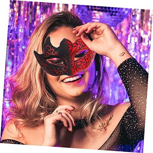 Máscara veneciana Healeved cómoda máscara media roja de mujer para halloween sin dañar maquillaje 7