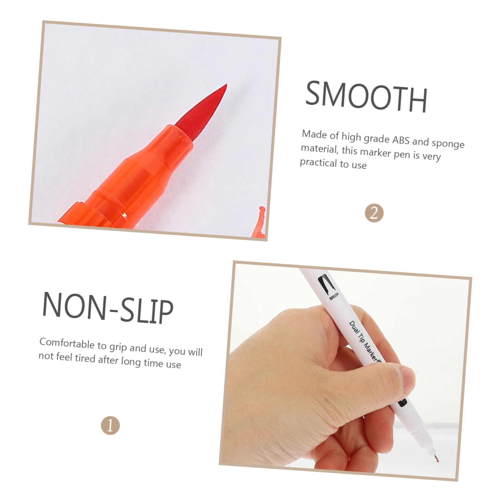 Artibetter 100pièces Feutres à Double Pointe pour Coloriages Garçon Fille Feutres à Pointe Pinceau pour Coloriage Outil De avec Fine Et Pinceau