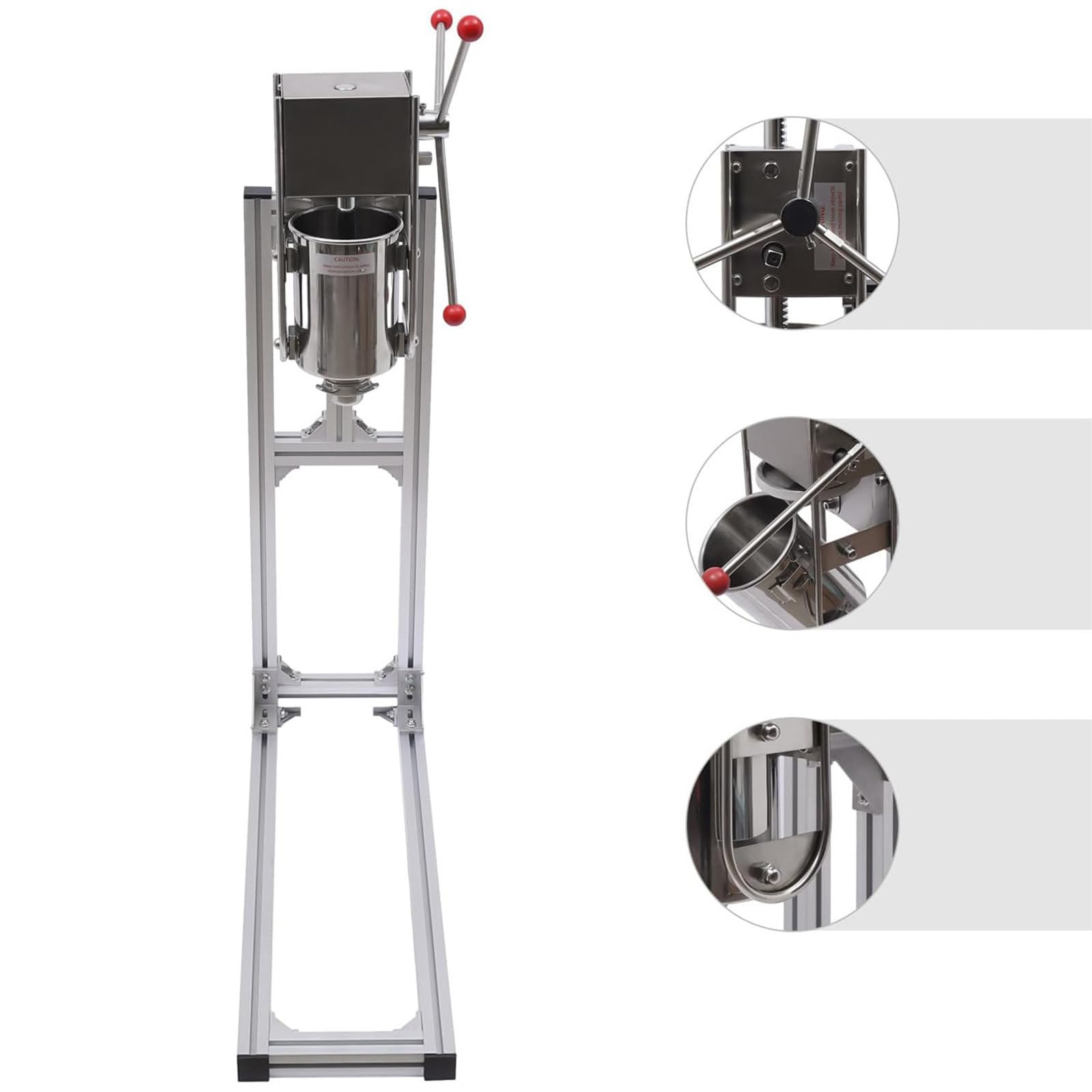 Machine à churros latine, 3L 5L 7L, en acier inoxydable, avec 6 buses, support de travail en forme de L, pour une utilisation professionnelle ou domestique,5L