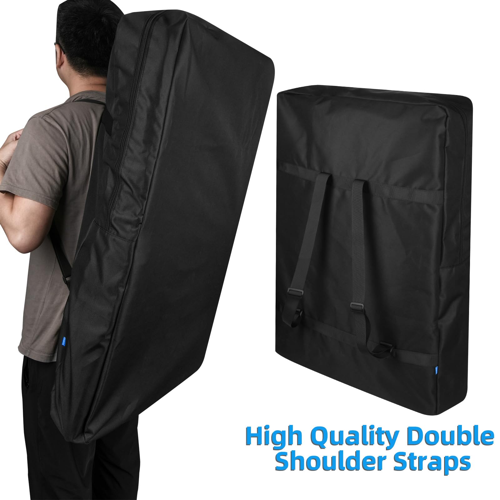Bolsa de repuesto plegable para silla con correa de hombro ajustable y apertura de cremallera para silla de campamento, silla de salón plegable, silla de gravedad cero, bolsa de almacenamiento 3