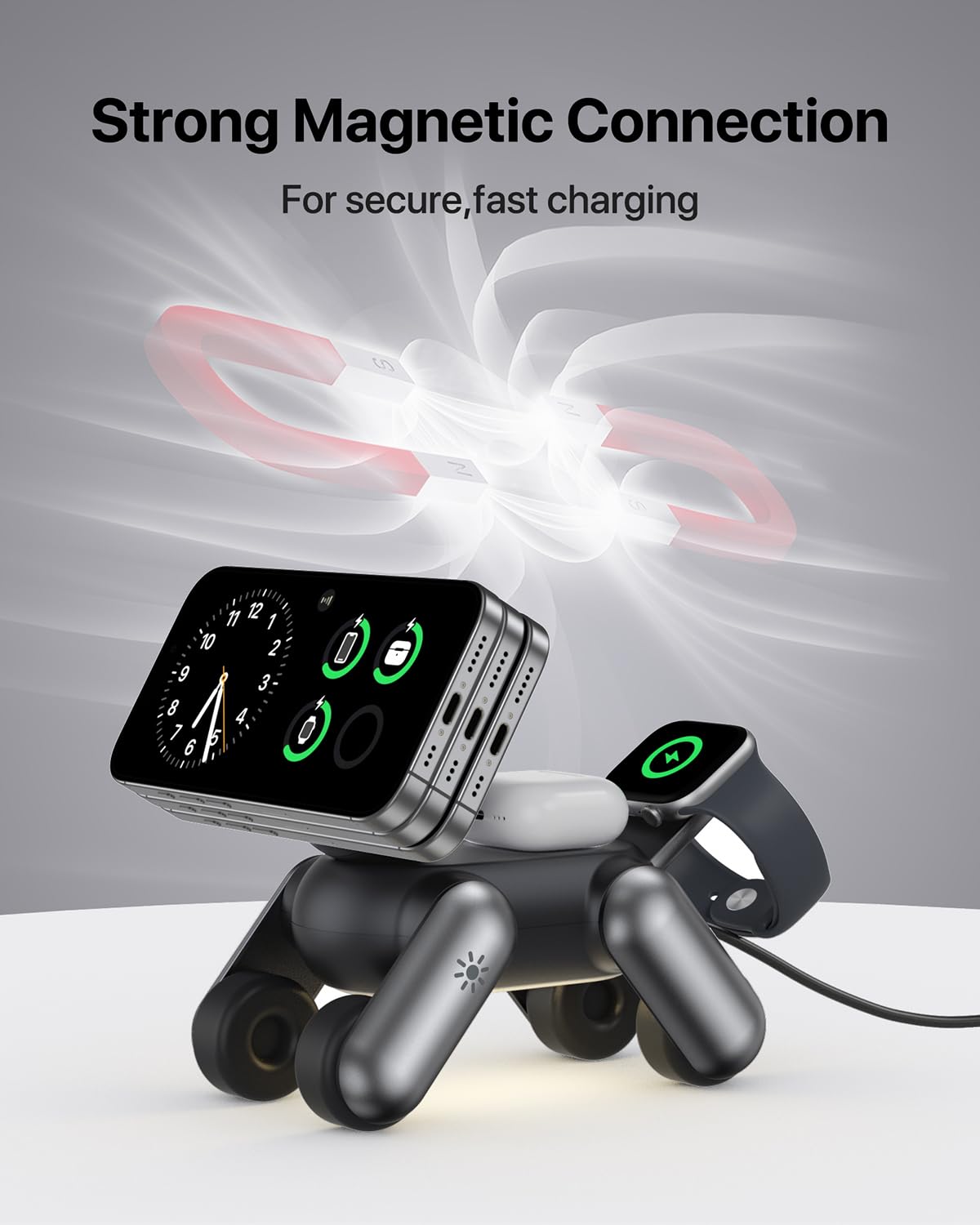 Waloo Support 3 en 1 sans fil pour iPhone, montre et Airpods
