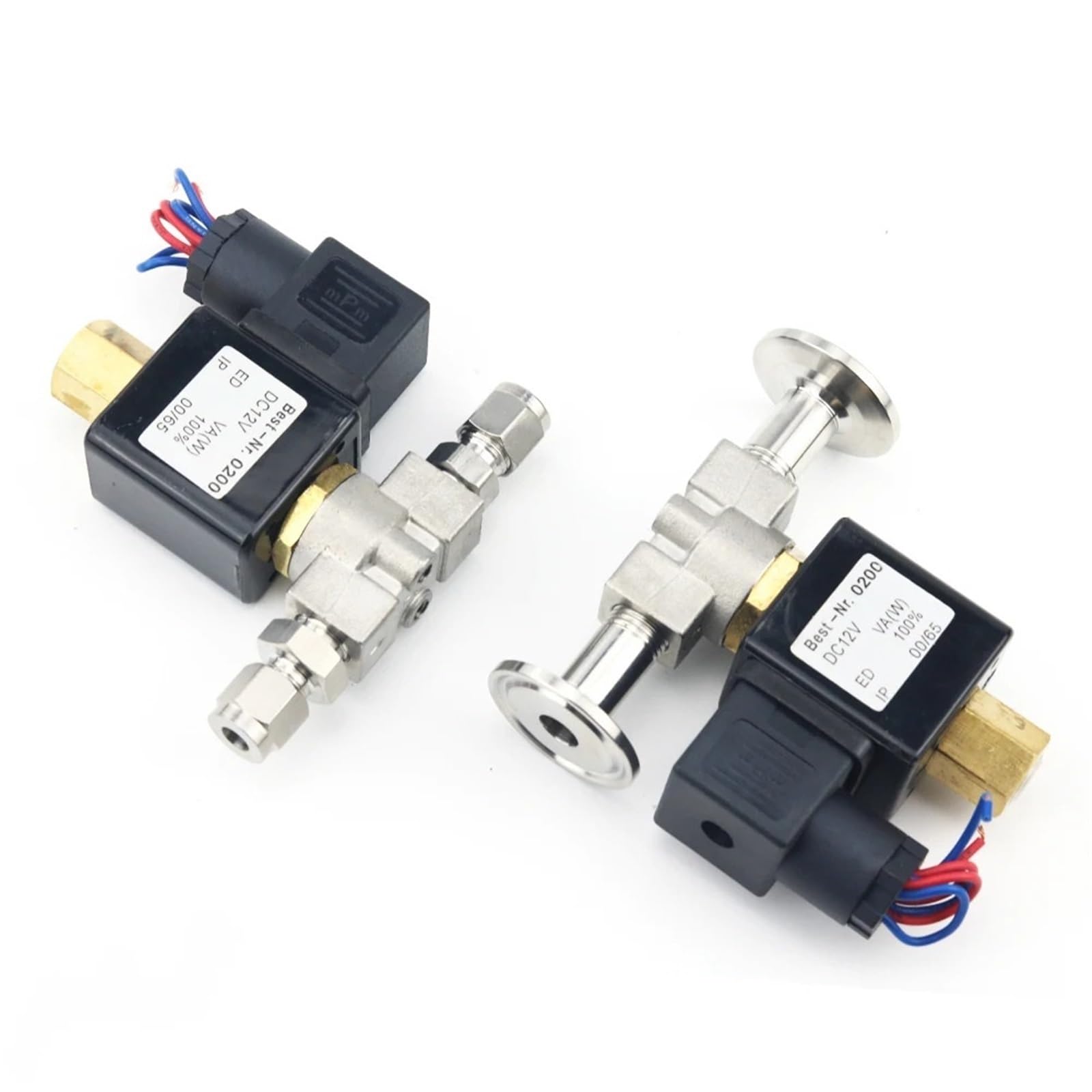 Électrovanne 2 voies 1/4 inox NO DC12V pour contrôle fluide industriel