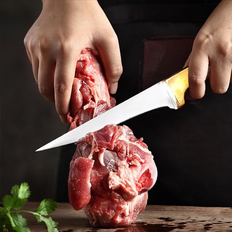 Meat Cleaver,Cleaver Knife 5.7 Inch Stainless Steel Kitchen Meat Cleaver Boning Knife Raw Fish Cutter Butcher Knife With Handle Wood Outdoors Fishing Cooking Knife, LAMAJIGA5844