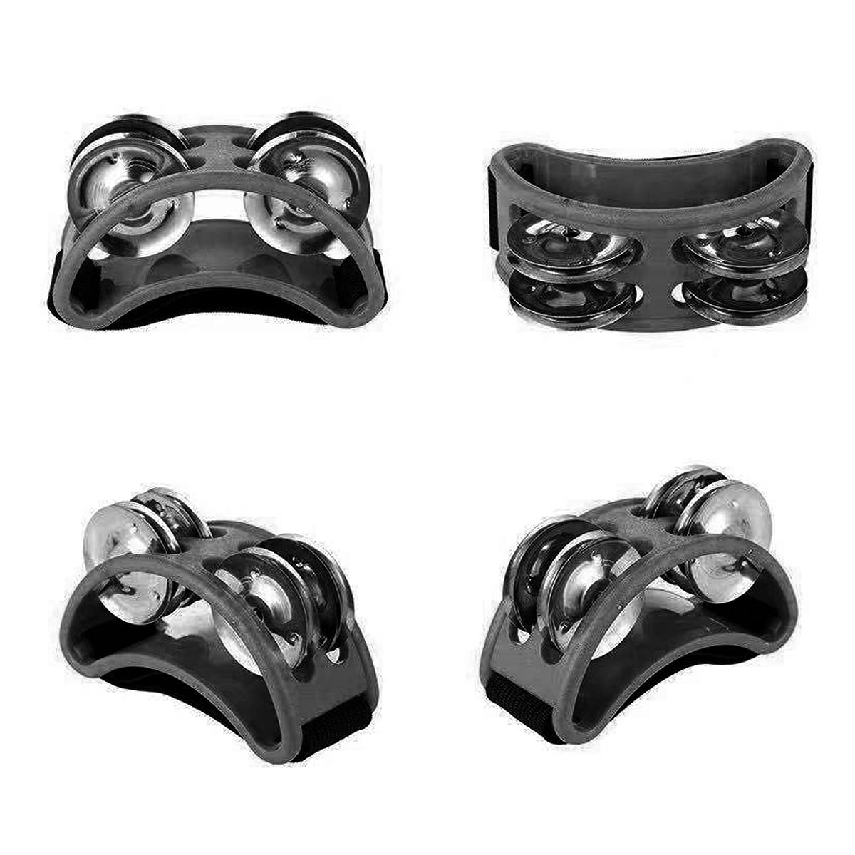 Tambourin De Pied IGadgitz - Shaker à Jingles - Pour Guitaristes, Musiciens - Noir