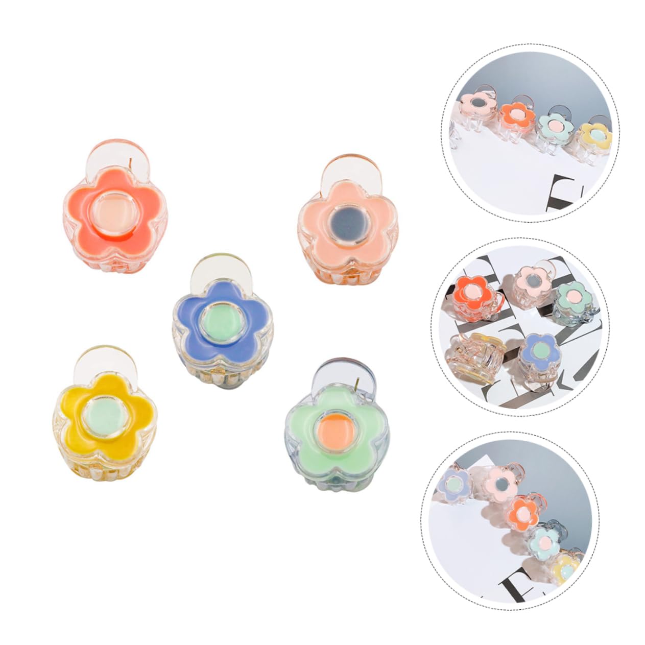 Healeved 15 Piezas horquilla de flores pinzas para el cabello con pasador francés accesorio para el cabello para chica hair clips hair pin pinza de pelo flequillo pasador de pelo
