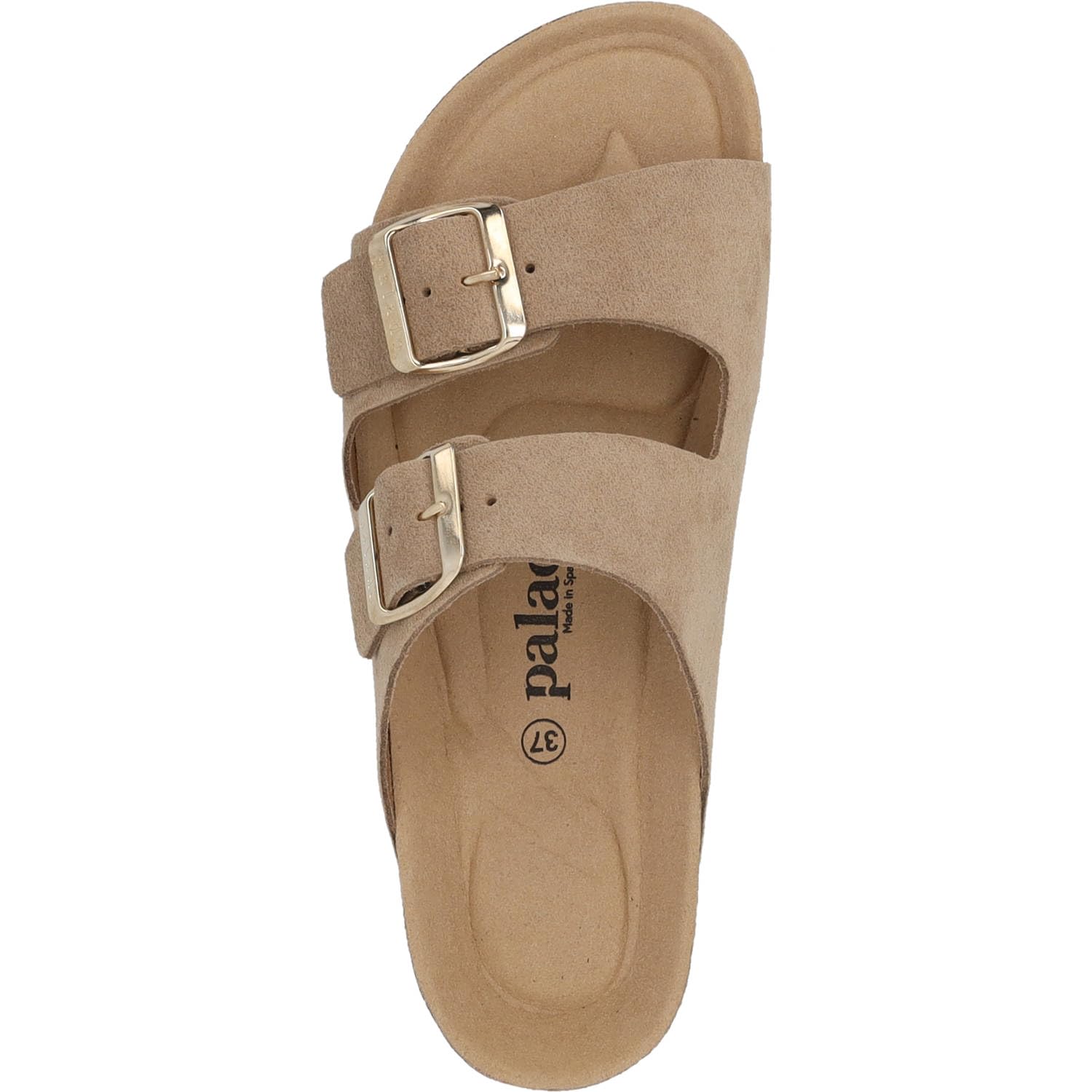 Palado Pantoletten Damen Korfu Mono - bequeme Sandalen Made in Spain - Hausschuhe mit dämpfendem Kork-Fußbett - modische Sommerschuhe
