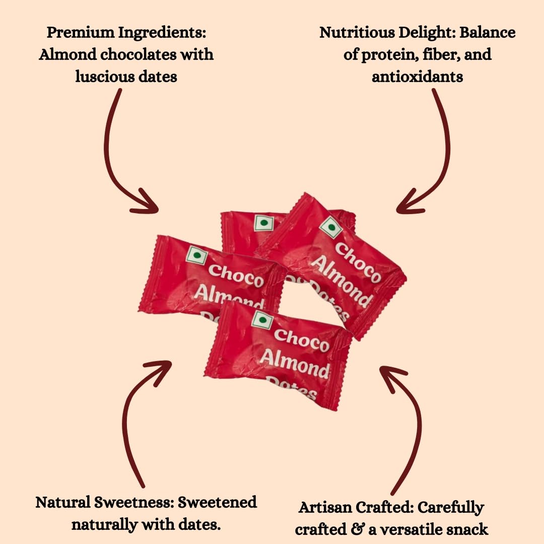 Dark Chocolate with Almond Dates | Enjoy Guilt-Free | Roasted Almond & Dates | Rich in Antioxidants | Preservative free | Skin Enhancement | Stress Reduction | Pack of 3 | Try to Feel the difference 2