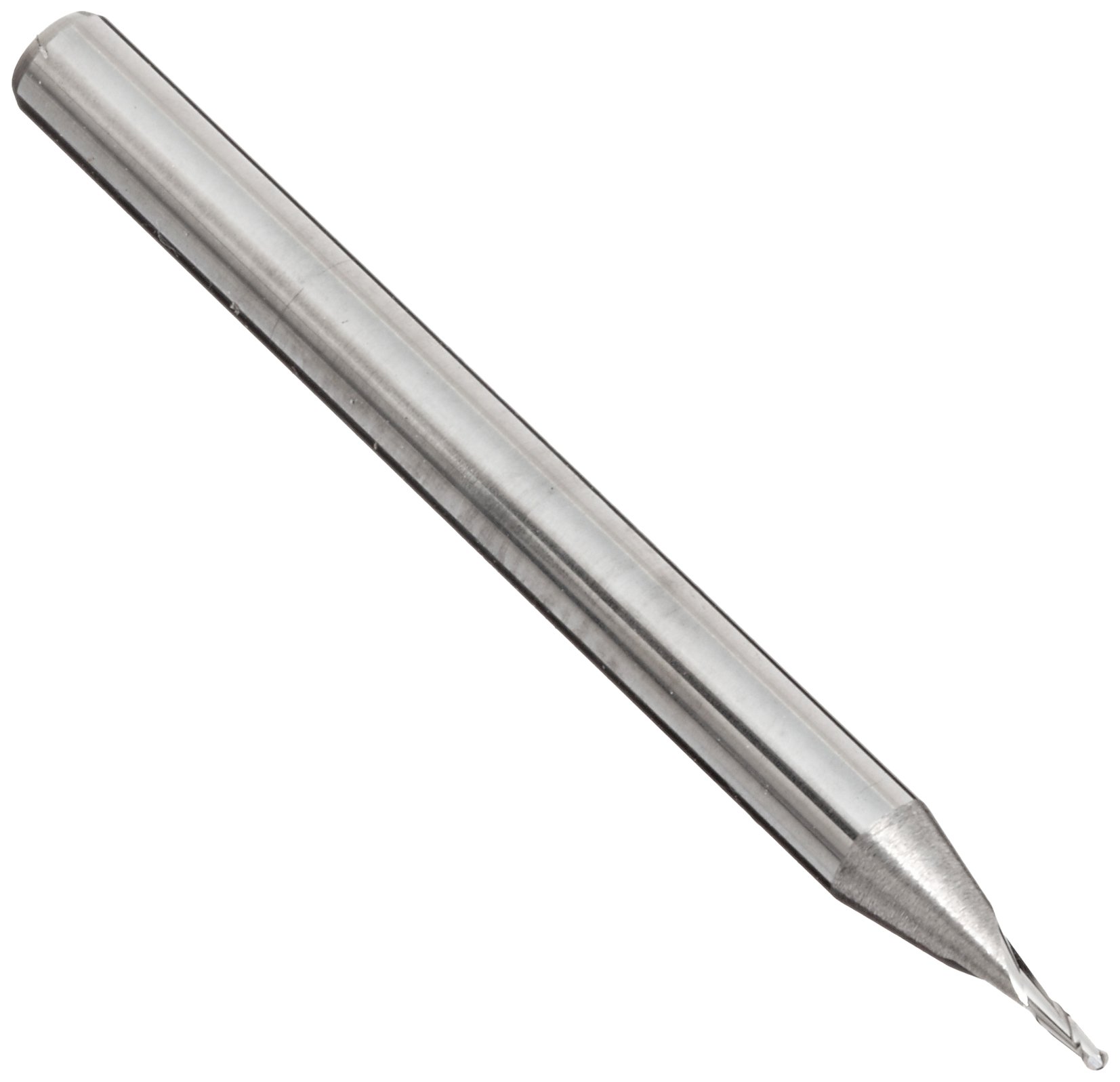 Melin Tool AMG Carbide Micro Ball Nose End Mill, Uncoated (Bright) Finish, 30 Deg Helix, 2 Flutes, 1.5000