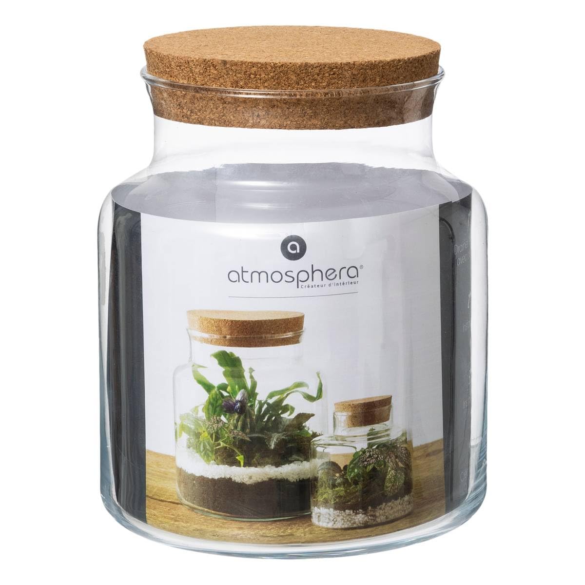 Atmosphera - Terrarium z hartowanego szkła i korka H 21,5 cm, aby stworzyć swoje kompozycje kwiatowe