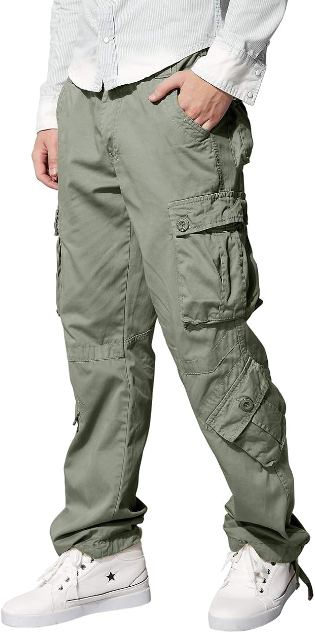 Match Men's Wild Cargo Pants 36 Light Green