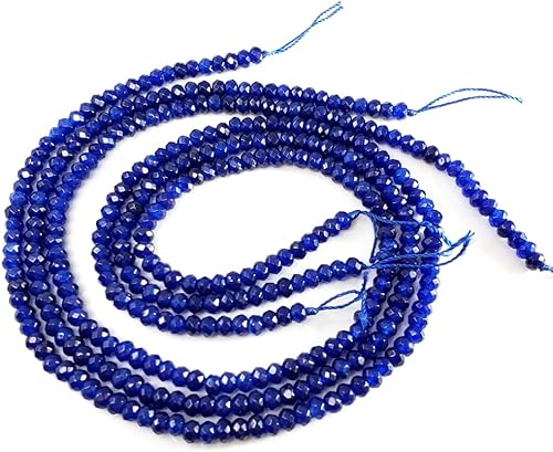 Miniatura 6 de Adabele - Piedra preciosa curativa de cuarzo azul zafiro natural, 1 hebra de 0.157 pulgadas, cuentas sueltas pequeñas de Rondelle facetado,