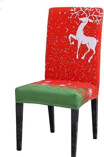 Vilihkc 2 piezas de diseño más nuevo para silla de Navidad, cubierta trasera de alce de Navidad, alfabeto, copo de nieve, sombrero de Papá Noel,