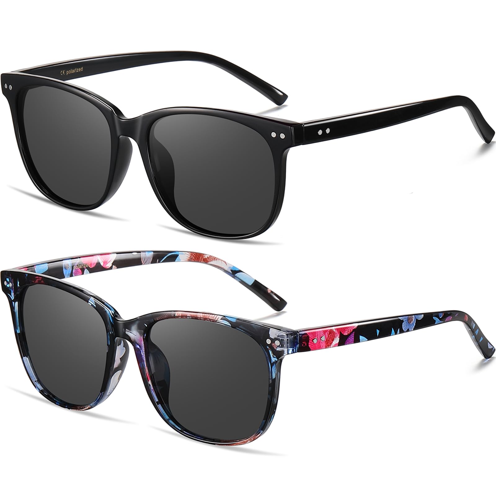 HAOLOTA Trendy Round Polarized Sunglasses for Women Men, Classic Retro Sun Glasses UV400 Protection