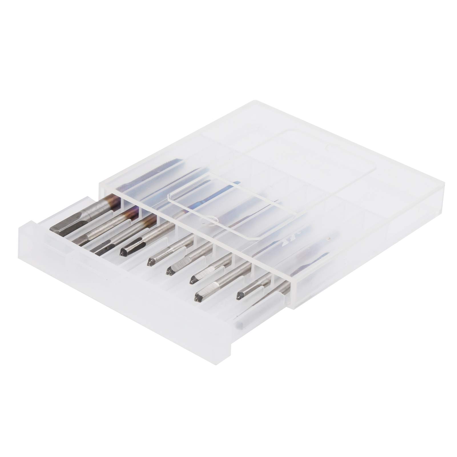 BORDSTRACT 10Pcs Micro Coarse Thread Screw Tap Set Metric Straight Flute Machine Tap M1 M1.2 M1.4 M1.6 M1.7 M1.8 M2 M2.5 M3 M3.5