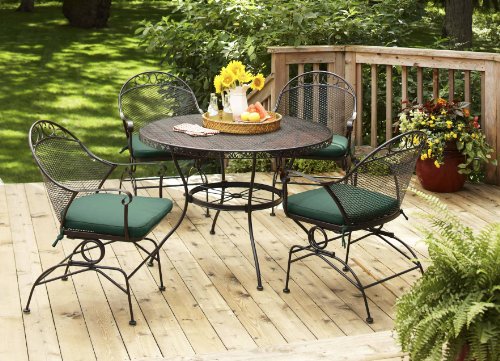 Better Homes and Gardens Clayton Court 5-Piece Patio Dining Set, Green, Seats 4