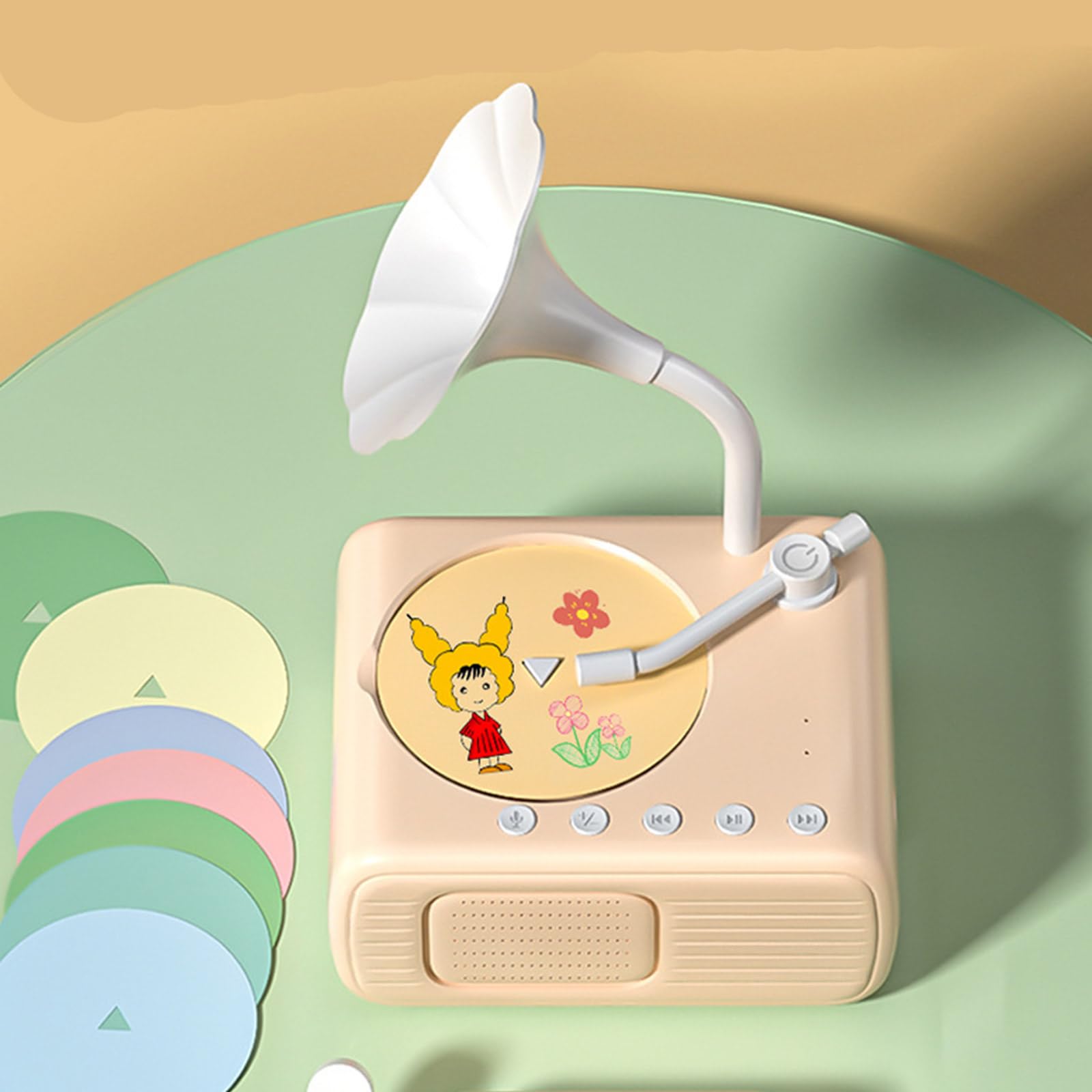 Kids Educational Gramophon Toy Mit 96 Lernkarten Musikbox Geschichten Erzählungsmaschine Interaktives Spielzeug Für Jungen Mädchen